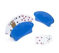 Culnflun Juego de 4 portatarjetas de póquer, 21,5 x 10,2 cm, ampliables para Contener 15 Cartas, plástico Manos Libres, Agarre de Fieltro EVA Antideslizante, para Juegos de póquer