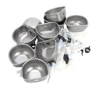 Culnflun Juego de cuencos de agua para bebederos para conejos, de acero inoxidable, duraderos, 10 juegos de accesorios de alimentación para bebederos para conejos para granja comer (camiseta dividida)