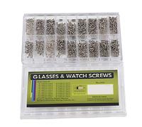 Culnflun Kit de reparación de minitornillos de acero inoxidable de 1800 piezas con estuche de almacenamiento para gafas, gafas y reparación de relojes, surtido de 18 tamaños, adecu