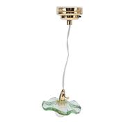 Culnflun Lámpara de Techo para casa de muñecas en Miniatura, Bombilla Redonda de Cristal, iluminación Colgante, Accesorio de decoración para Muebles de casa de muñecas, Accesorios (Green)