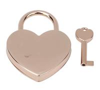 Culnflun Lock de corazón Carrido de metal de estilo vintage con llave de alta seguridad Lock Decorativo para joyero diario Pequeño equipaje plateado imitación de oro antiguo oro ro (Rose Gold)