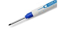 Culnflun Long Nib Marking Pen Multifunctional Waterproofing Deep Hole 30mm Reach Marker with Simple Ruler for Woodworking Metal Glass Plastic ABS Carbon Steel 138mm (Blue)