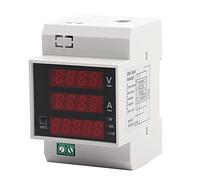 Culnflun Medidor de energía digital, medidor de potencia multifuncional de riel DIN, medidor de factor de potencia CA 100 A con pantalla LED para uso AC-80 300 V (AC200-450/100A)