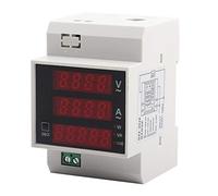 Culnflun Medidor de energía digital, medidor de potencia multifuncional de riel DIN, medidor de factor de potencia CA 100 A con pantalla LED para uso AC-80 300 V (AC80-300/100A)