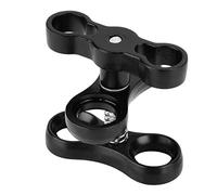 Culnflun Mini clip de bola de mariposa de aleación de aluminio, soporte adaptador de abrazadera de luces de buceo, color negro, impermeable, rotación infinita, portátil, ligero