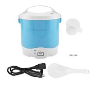Culnflun Mini Olla Arrocera, 1.6L Arrocera Eléctrica Portátil 24V para Automóvil con Vaporera, Adecuada para 2-3 Personas (Azul)