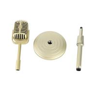 Culnflun Modelo de Apoyo de micrófono Vintage, simulación Micrófono Antiguo con micrófono de Estilo Retro para Accesorios de fotografía de plástico 361g 11.5 cm Base 3341 cm (Gold)