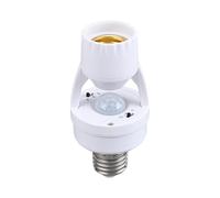Culnflun Motion Sensor Light Socket, E27 Motion Sensor Lamp Holder LED Light Bulb Socket Adapter PIR E27 Lamp Base for Stair Garage Hallway Balcony