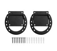 Culnflun Paquete de 2 Anillos para Atar Caballos, Bridas Cruzadas recubiertas de Acero sólido Negro con Tornillos y Tubos de expansión, Amarre de Herradura de 4,53 x 4,92 Pulgadas