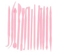 Culnflun Plastic Clay Sculpting Set Polymer Modeling Tools 14Pcs DIY Pottery Shaper Hand Tool Kit for Soft Clay Fondant Cake Art Craft Pink Rose Red Yellow 4.7in (Pink)