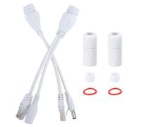 Culnflun POE Adapter Cable, IEEE 802.3af Compliant POE Injector Splitter for Home Office Network Expansion Ethernet kit with ABS Material White Black 2 Pack (White)