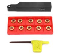 Culnflun Portaherramientas de torneado SRAPR1616H10, 10 piezas RPMT10T3MO, insertos de cuchillas con llave, herramientas CNC de alta precisión y duraderas para mecanizado industria