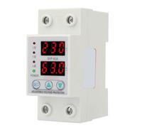 Culnflun Protector de corriente de voltaje, protector de voltaje monofásico, protector de sobretensión ajustable, pantalla LED doble AC230V 63A protector de alimentación con protec