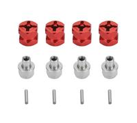 Culnflun RC Hex Hub Wheels Extension Adapter AXIAL HSP Redcat Tamiya HPI 1/10 RC Car Stability Enhancer Lightweight Alloy 4pcs (Red)