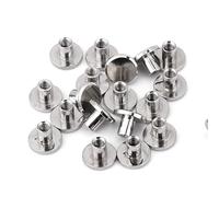 Culnflun Rivets Screws Set, 20Pcs Durable Brass Threaded Flat Head Nut Nail Screw for Leather Craft Repair Supplies Luggage Shoes Hats Clothes Silver Color 3 Sizes Optional (6.5mm)