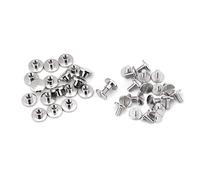 Culnflun Rivets Screws Set, 20Pcs Durable Brass Threaded Flat Head Nut Nail Screw for Leather Craft Repair Supplies Luggage Shoes Hats Clothes Silver Color 3 Sizes Optional (5mm)