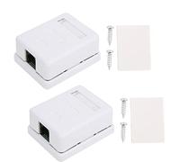 Culnflun RJ45 Surface Mount Box 2pcs CAT6 Caja de un solo puerto Durable ABS Box para escritorio de pared de la oficina en casa