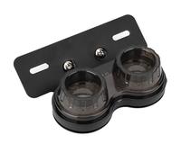 Culnflun Round Motorcycle LED Brake Tail Light, Universal Modified Accessory with Red Lens, 12V, ABS Material High Brightness Rear Lamp for ATV Scooter ((Smoke Hood))