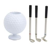 Culnflun Soporte de bolígrafo de Bolas de Golf Mini Desktop Golf Cue Pens Juego de papelería de Oficina de plástico para Amantes del Golf Altura de 10 cm 3 bolígrafos incluidos