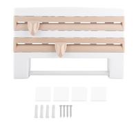 Culnflun Soporte de película de la adivinación de cocina, 15.35 x 3.94 x 9.45 pulgadas Rack de almacenamiento de toalla de papel montada en la pared con cuchillas afiladas, para pe (Caqui)