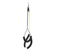 Culnflun Sujeción de bucle de aseo para perros, cuerda de alambre de acero doble para brazo de mesa de aseo, lazo para mascotas con longitud ajustable para perros pequeños, mediano (amarillo azul)