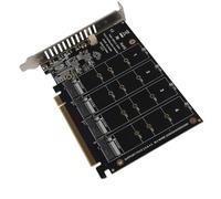 Culnflun Tarjeta de expansión PCIe SSD NVMe M2, Lector convertidor de Disco Duro con Llave M de 4 Puertos, con Interfaz Pcie X16, Soporte de transmisión de Alta Velocidad de 32 GBP