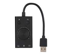 Culnflun Tarjeta de Sonido Interfaz de Audio USB Tarjeta de Sonido USB SC2 Adaptador de Audio USB 2.0 con Salida de 3 Puertos Control de Volumen Interruptor de Silencio para comput