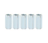 Culnflun Tuercas de acoplamiento hexagonales (5 unidades), tuercas manguito de acero al carbono galvanizado, conectores hexagonales para varillas roscadas - Sujetadores para constr (Lado opuesto: 15)