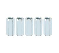 Culnflun Tuercas de acoplamiento hexagonales (5 unidades), tuercas manguito de acero al carbono galvanizado, conectores hexagonales para varillas roscadas - Sujetadores para constr (Lado opuesto 17)