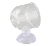 Culnflun Vaso alimentador Rojo, Recipiente Transparente para alimentación de Acuario, Ventosa de Punto Fijo, Accesorio de alimentación para Peces, Vaso de Vidrio para peceras de AG (Copa Perforada de