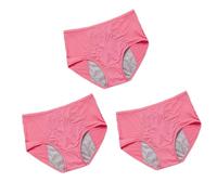 Culot Menstrual Flujo Muy Abundante Talla Alta Culot de Regla Higiénico Absorbente Lavable, Juego de 3 Culot Menstrual Absorbente, Rosa-M