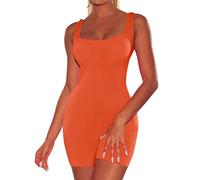 Culote Antirozaduras Mujer Fajas Moldeadora Mamelucos del Mono De La Correa del Pantalón Sin Espalda Sin Mangas Deporte Verano De Las Mujeres Fajas Reductoras Vientre Body Negro Orange L