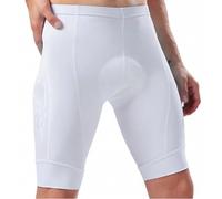 Culotte Ciclismo Hombre Culotte corto de ciclismo con tirantes en color blanco y negro con puños cortados a láser y almohadilla de gel 9D en la parte inferior elástica Ropa Ciclismo Hombre(White nobib