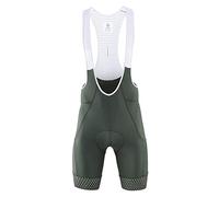 Culotte Ciclismo Pantalones cortos de ciclismo con bolsillos laterales Hombre Azul Gris Rojo Pantalones cortos de bicicleta Almohadilla de gel Pantalones de babero de bicicleta comprimidos(GREEN,S)