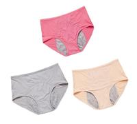 Culotte Menstrual de Flujo Muy Abundante de Cintura Alta, Culotte de Regla Higiénica y Absorbente Lavable, Juego de 3 Culotte Menstrual Absorbente, Multicolor, Talla 6-L