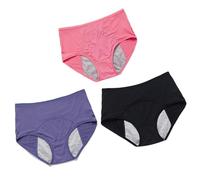 Culotte Menstrual de Flujo Muy Abundante de Talla Alta Culotte de Regla Higiénica Absorbente Lavable, Juego de 3 Culotte Menstrual Absorbente, Multicolor5-M