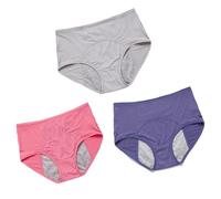 Culotte Menstrual de Flujo Muy Abundante Talla Alta Culotte de Regla Higiénica Absorbente Lavable, Juego de 3 Culotte Menstrual Absorbente, Multicolor 1-3XL