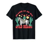 Culpa a mi corazón Salvaje Western Howdy Valentine Cowboy Camiseta