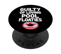 Culpable de amar flotadores de piscina demasiado fiesta de verano océano PopSockets PopGrip Adhesivo