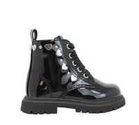 Cult Young Botín niña, sintético brillante, negro, suela 2 cm, cierre con cordones, Negro , 22 EU