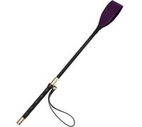 Cultipo de Caballo 18in con Cuero PU, Látigo Morado con Manija Antideslizante para Equitación, Diseño Ergonómico para Entrenamiento y Carreras