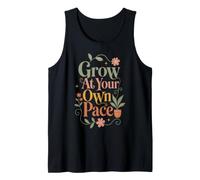 Cultiva a tu Propio Ritmo Motivacional botánico Floral Camiseta sin Mangas