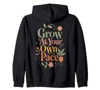 Cultiva a tu Propio Ritmo Motivacional botánico Floral Sudadera con Capucha
