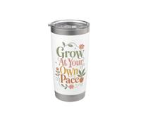 Cultiva a tu propio ritmo motivacional botánico floral Vaso térmico de acero inoxidable de doble pared