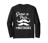 Cultiva un par... de bigotes - Funny Mustache Facial Hair Men Manga Larga