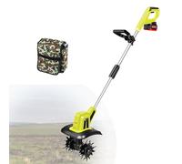 Cultivador EléCtrico De JardíN, Ancho De Trabajo De 25Cm, Profundidad De Labranza De 22Cm, 270 Rpm, Motocultor InaláMbrico, Motocultor Manual Para JardineríA Y CéSped.,BackpackBattery