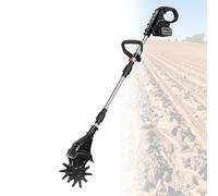 Cultivador InaláMbrico, Cultivador EléCtrico De JardíN De 270 Rpm Para Arar, Desherbar, Remover Tierra, Plantar En Bancales Altos, Eliminar Maleza Y Cultivar,Black-DualBlades-2batteries