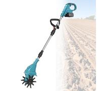 Cultivador InaláMbrico, Cultivador EléCtrico De JardíN De 270 Rpm Para Arar, Desherbar, Remover Tierra, Plantar En Bancales Altos, Eliminar Maleza Y Cultivar,Blue-DualBlades-1battery