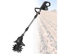 Cultivador InaláMbrico, Cultivador EléCtrico De JardíN De 270 Rpm Para Arar, Desherbar, Remover Tierra, Plantar En Bancales Altos, Eliminar Maleza Y Cultivar,Black-FourBlades-2batteries