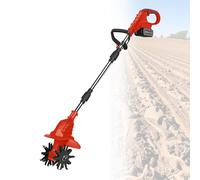 Cultivador InaláMbrico, Cultivador EléCtrico De JardíN De 270 Rpm Para Arar, Desherbar, Remover Tierra, Plantar En Bancales Altos, Eliminar Maleza Y Cultivar,Red-FourBlades-1battery